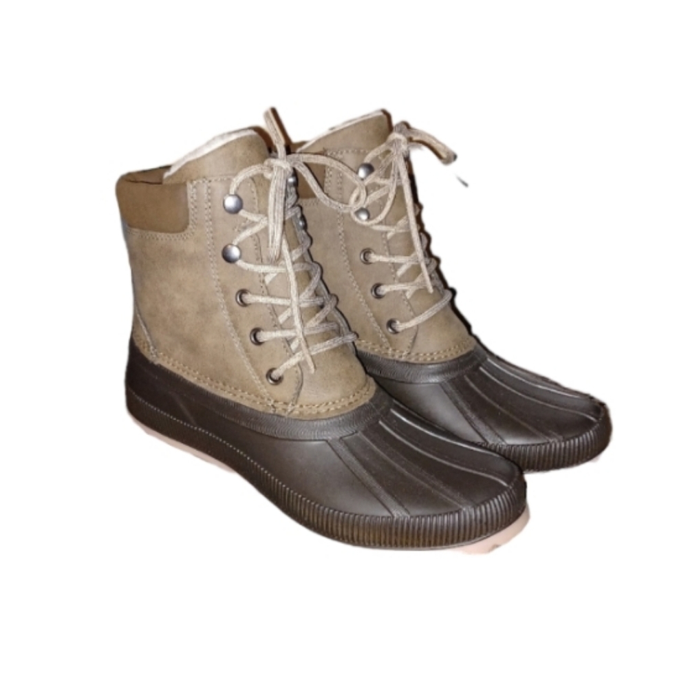 New Apline Woods Size 8.5 Womens Tan/Brown Rubber Duck Boots Sherpa Lined Boots